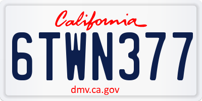 CA license plate 6TWN377