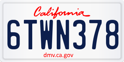 CA license plate 6TWN378