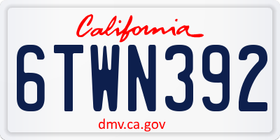 CA license plate 6TWN392