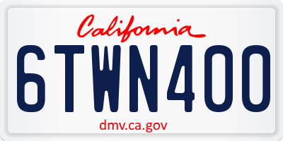CA license plate 6TWN400