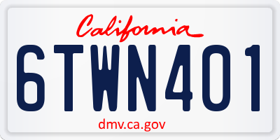 CA license plate 6TWN401
