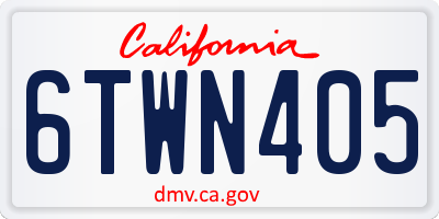 CA license plate 6TWN405