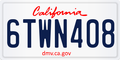 CA license plate 6TWN408