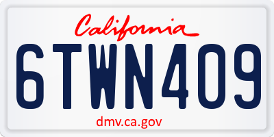CA license plate 6TWN409