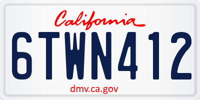 CA license plate 6TWN412