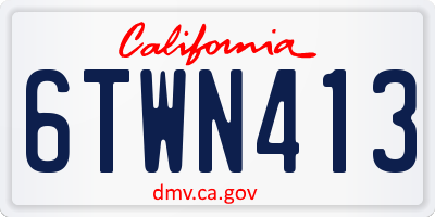 CA license plate 6TWN413