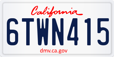 CA license plate 6TWN415