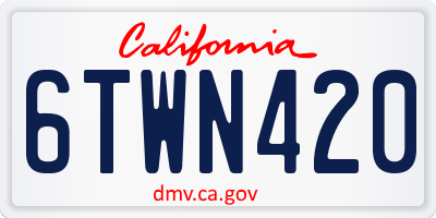 CA license plate 6TWN420