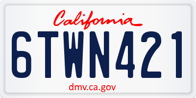 CA license plate 6TWN421