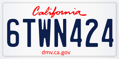 CA license plate 6TWN424