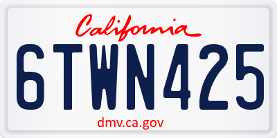 CA license plate 6TWN425