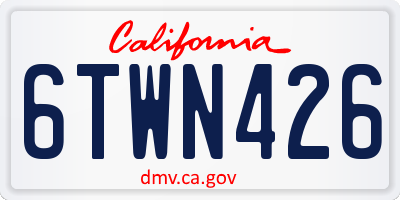 CA license plate 6TWN426