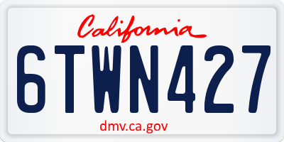 CA license plate 6TWN427