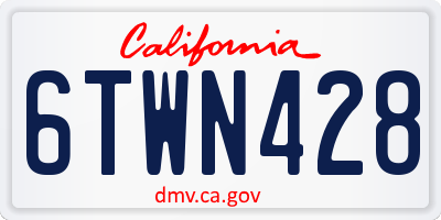 CA license plate 6TWN428