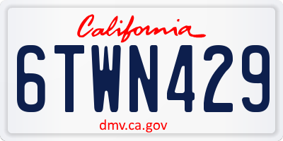 CA license plate 6TWN429