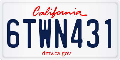 CA license plate 6TWN431