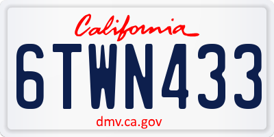 CA license plate 6TWN433