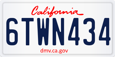 CA license plate 6TWN434