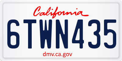 CA license plate 6TWN435