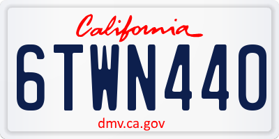 CA license plate 6TWN440
