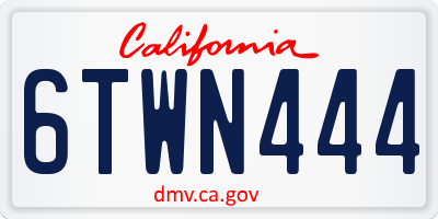 CA license plate 6TWN444