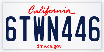 CA license plate 6TWN446