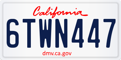 CA license plate 6TWN447