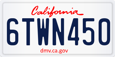 CA license plate 6TWN450