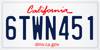 CA license plate 6TWN451