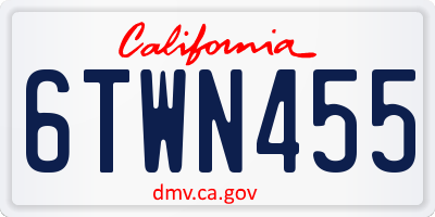 CA license plate 6TWN455