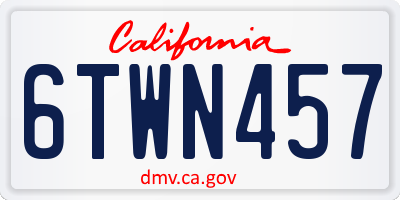 CA license plate 6TWN457
