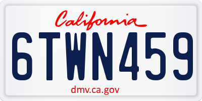 CA license plate 6TWN459