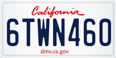 CA license plate 6TWN460