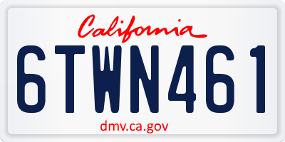 CA license plate 6TWN461