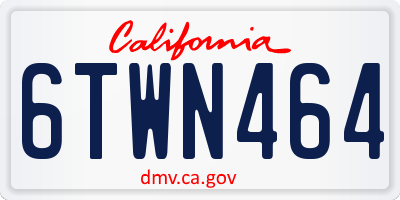 CA license plate 6TWN464