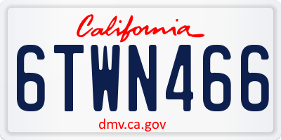 CA license plate 6TWN466