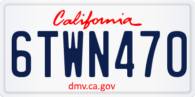 CA license plate 6TWN470