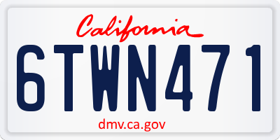 CA license plate 6TWN471
