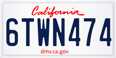 CA license plate 6TWN474