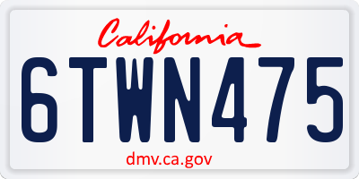 CA license plate 6TWN475