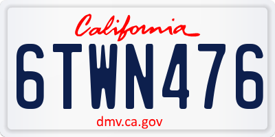 CA license plate 6TWN476