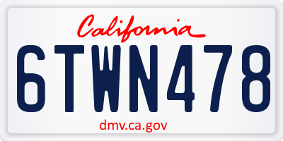 CA license plate 6TWN478