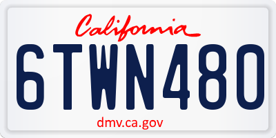 CA license plate 6TWN480