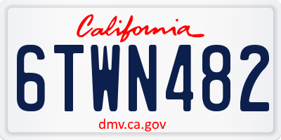 CA license plate 6TWN482