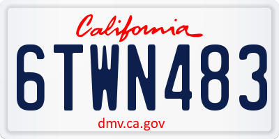 CA license plate 6TWN483