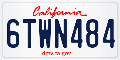 CA license plate 6TWN484