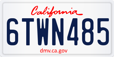 CA license plate 6TWN485