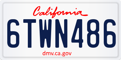 CA license plate 6TWN486