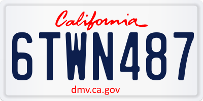CA license plate 6TWN487