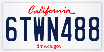 CA license plate 6TWN488